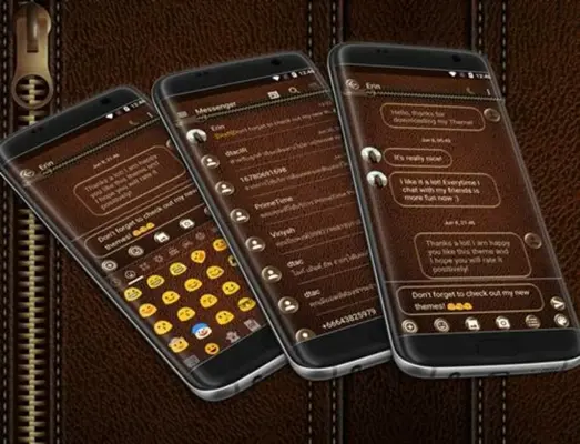 SMS Messages Leather Brown android App screenshot 0