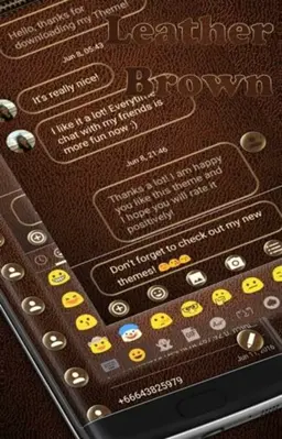 SMS Messages Leather Brown android App screenshot 1