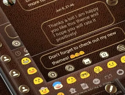 SMS Messages Leather Brown android App screenshot 2