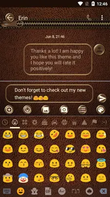 SMS Messages Leather Brown android App screenshot 3