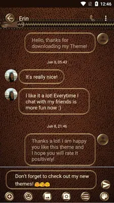 SMS Messages Leather Brown android App screenshot 5