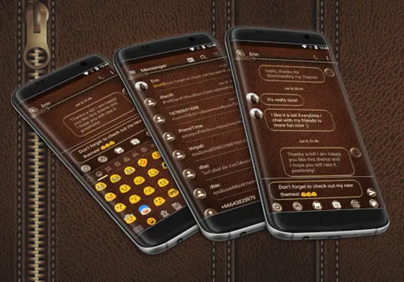 SMS Messages Leather Brown android App screenshot 6